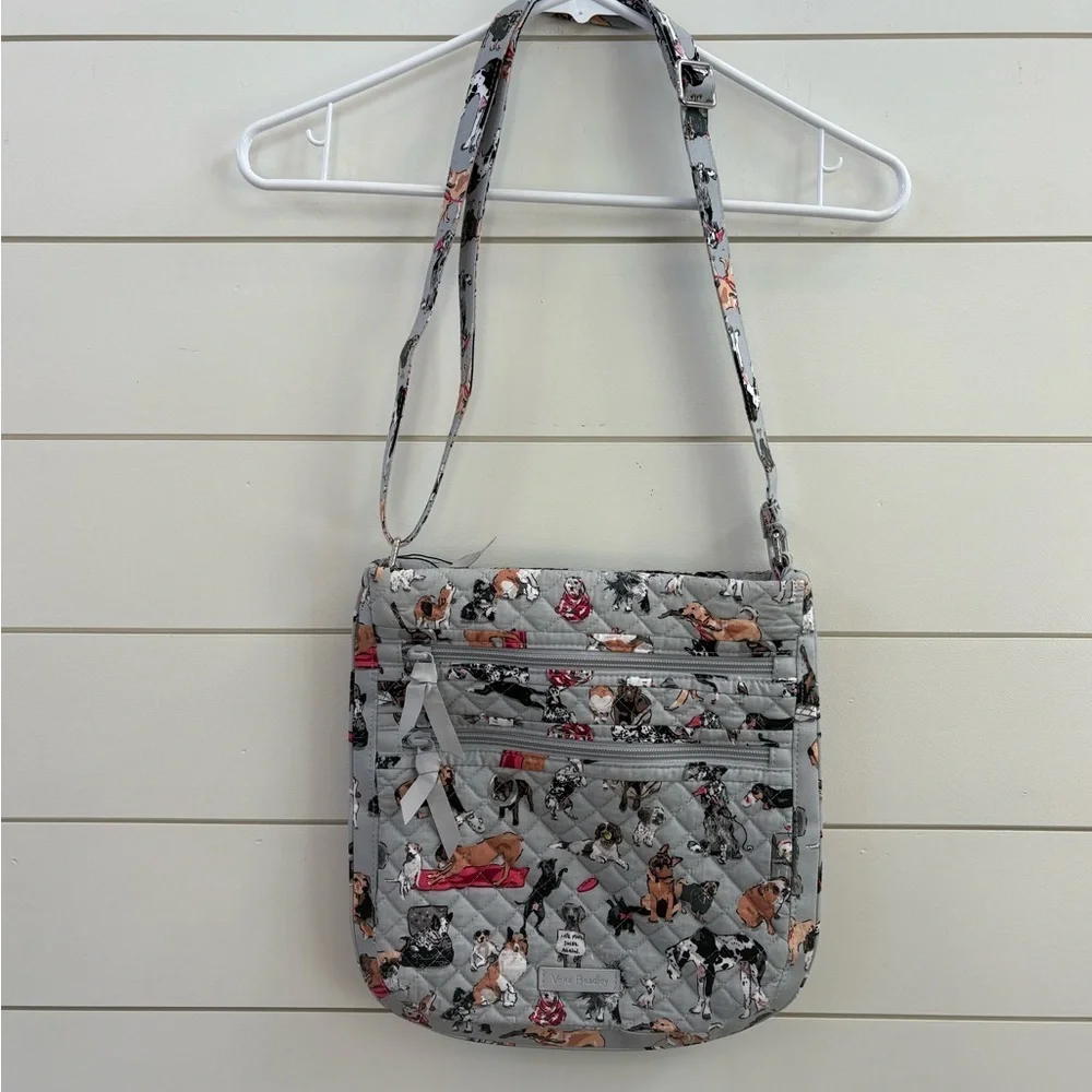 NWOT Vera Bradley “Dog Show” Pattern Trio Zip Hipster Crossbody Bag